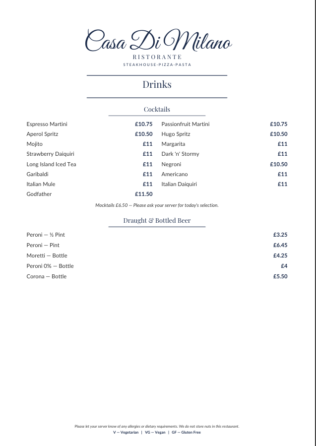 Menu 12