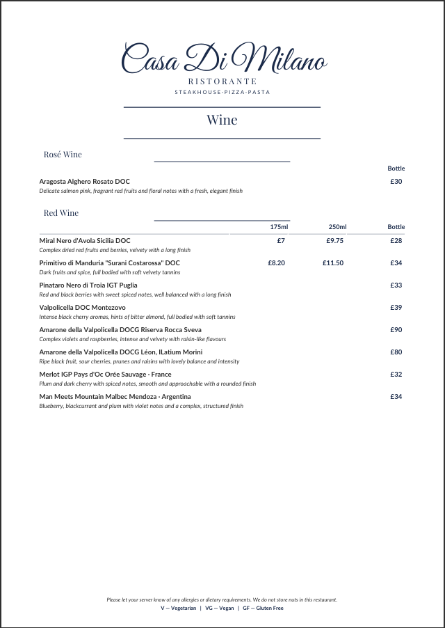 Menu 14