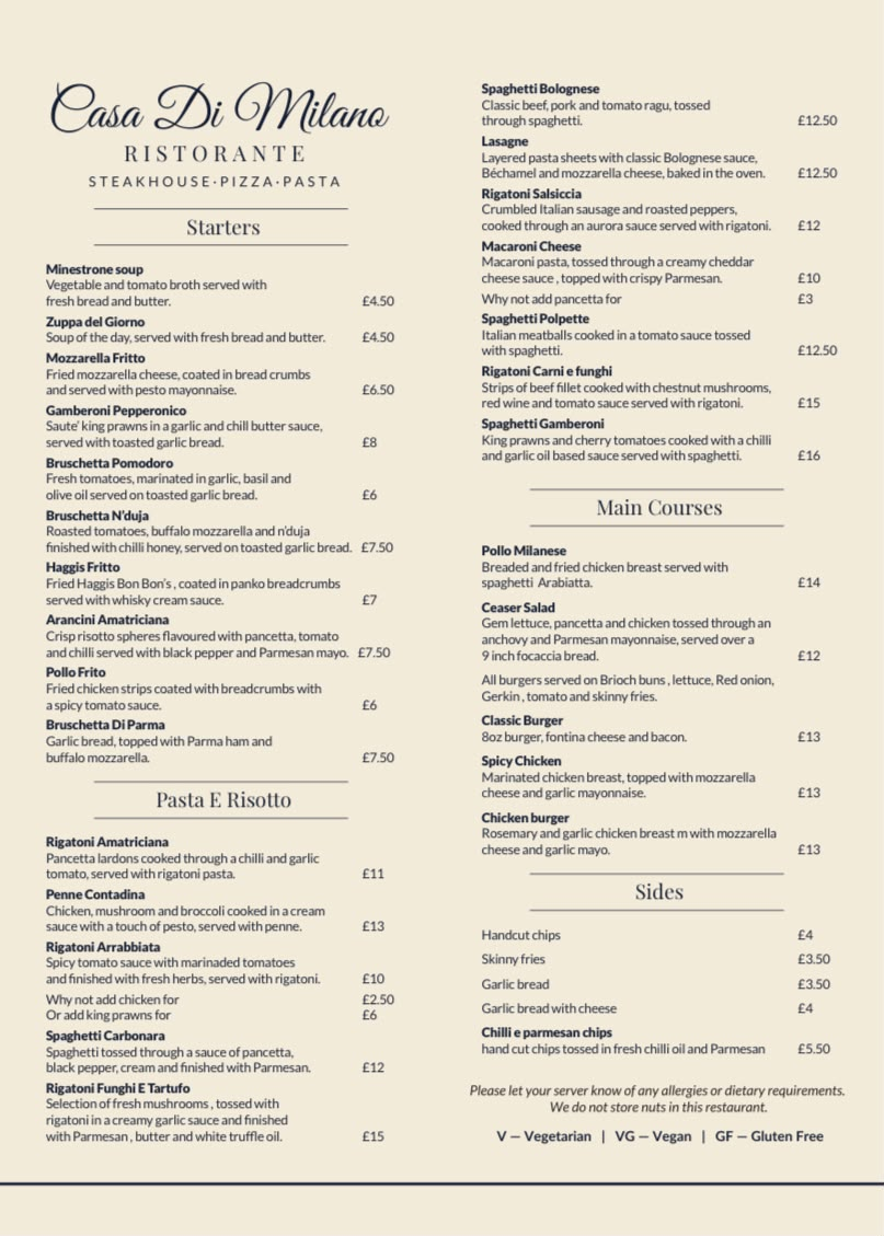 Menu 15